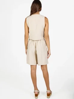 Solada Completo corto da donna con gliet e shorts - beige