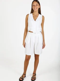 Solada Completo corto da donna con gliet e shorts - bianco