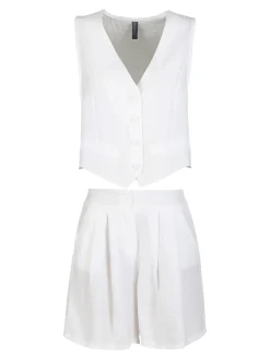 Solada Completo corto da donna con gliet e shorts - bianco