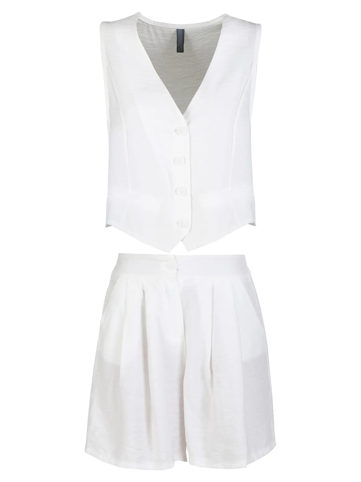 Solada Completo corto da donna con gliet e shorts - bianco