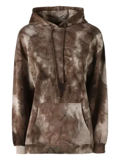 Solada Felpa colorata da donna oversize con cappuccio - bordeaux