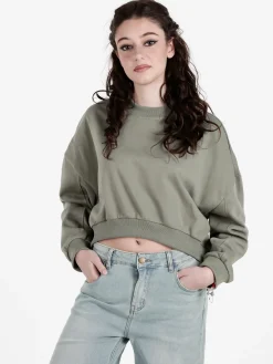 Solada Felpa cropped da donna oversize