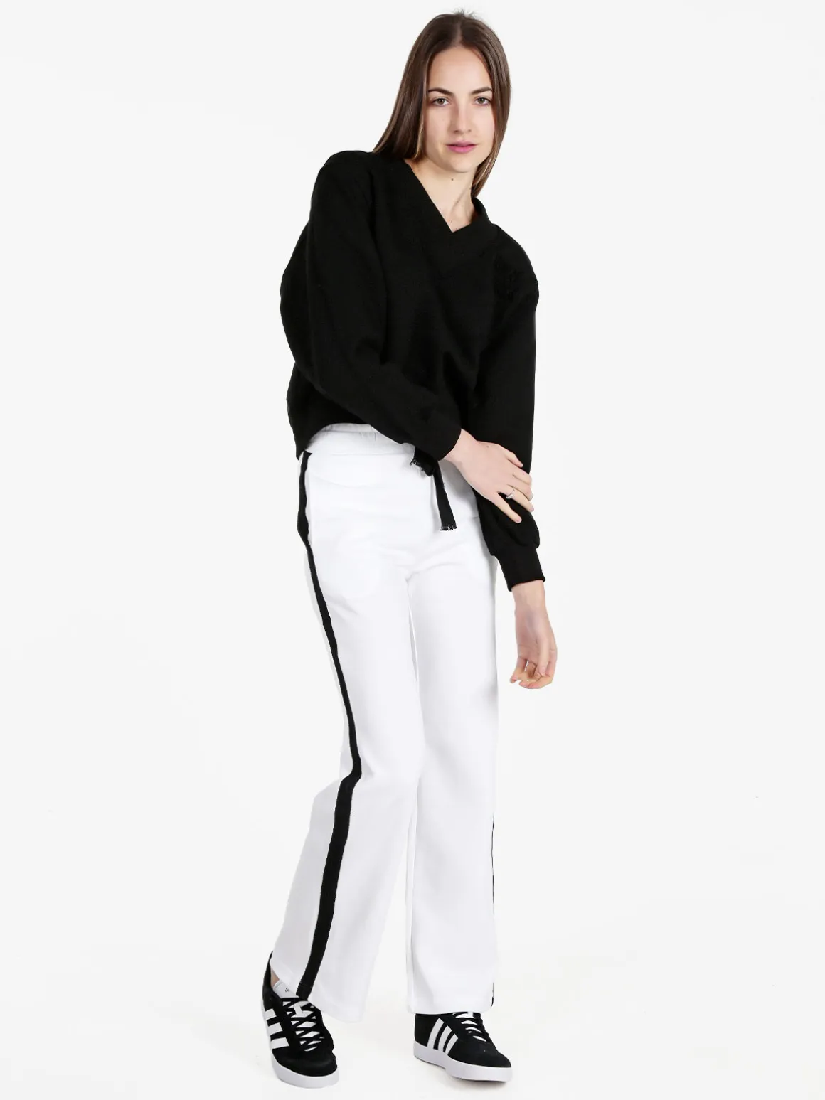 Solada Felpa cropped da donna con scollo a V