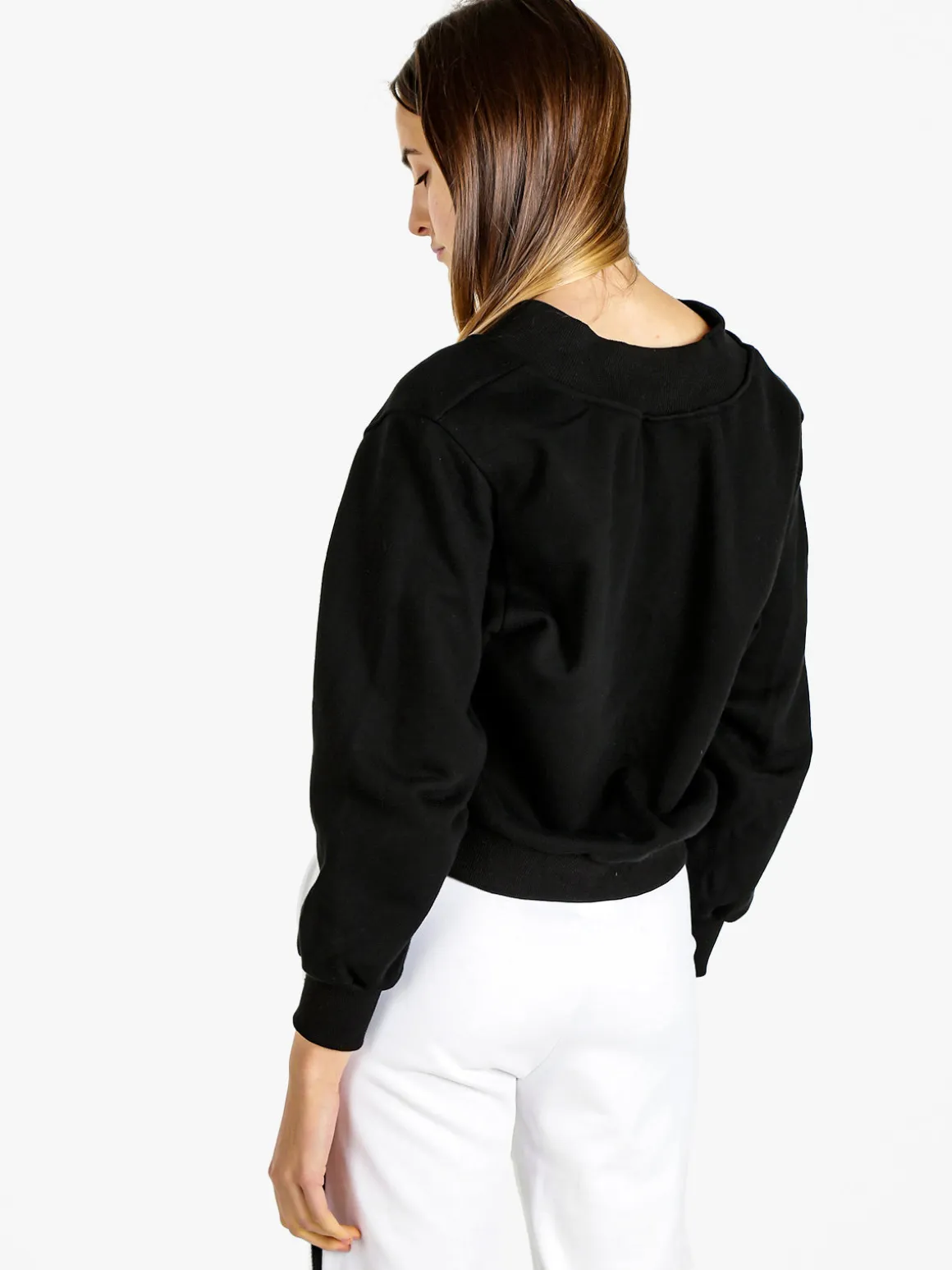 Solada Felpa cropped da donna con scollo a V