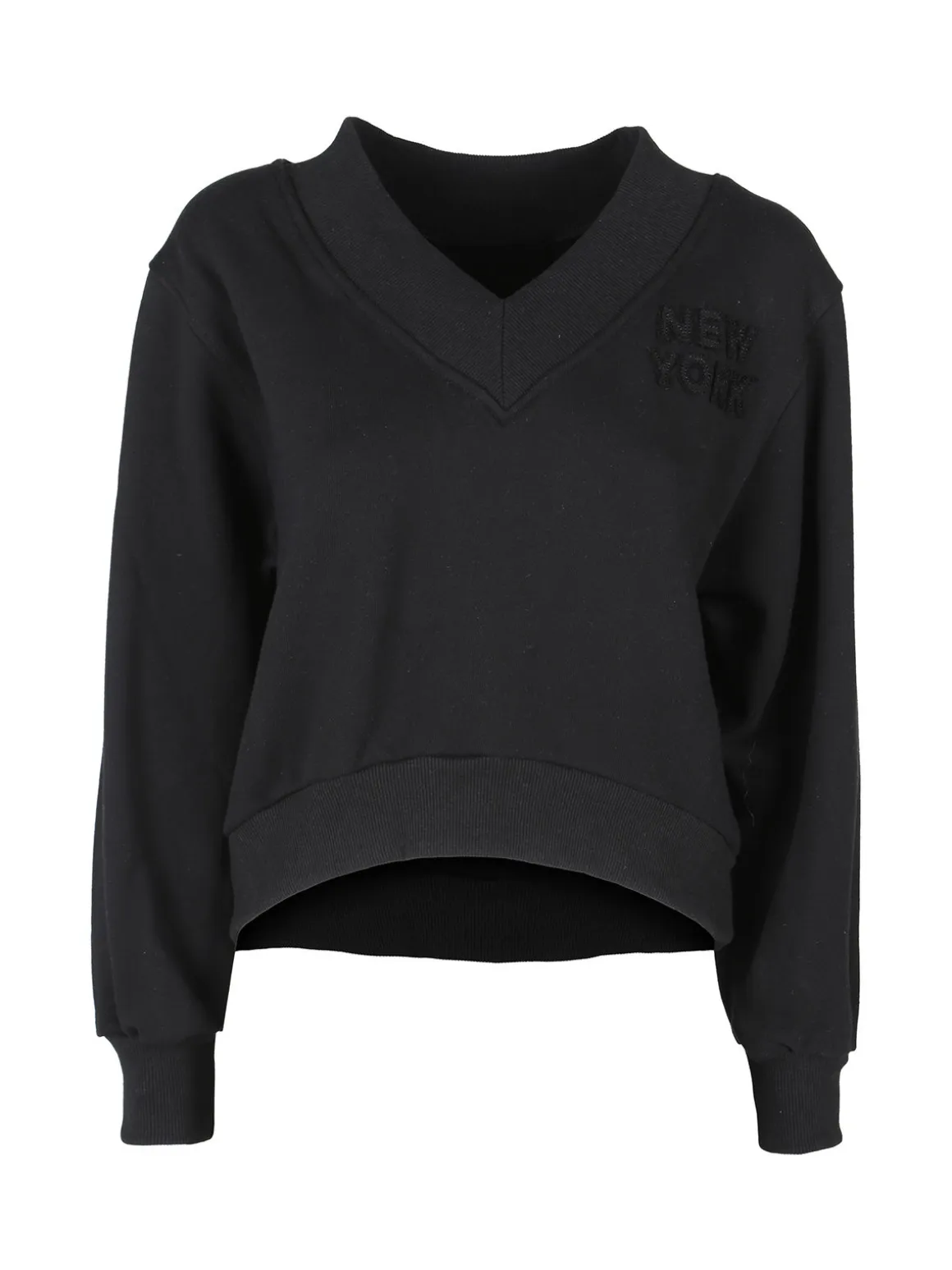 Solada Felpa cropped da donna con scollo a V
