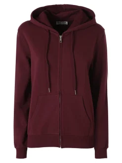 Solada Felpa da donna con cappuccio e zip intera - bordeaux