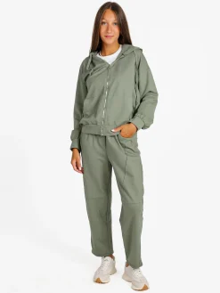 Solada Felpa donna con cappuccio e zip - militare