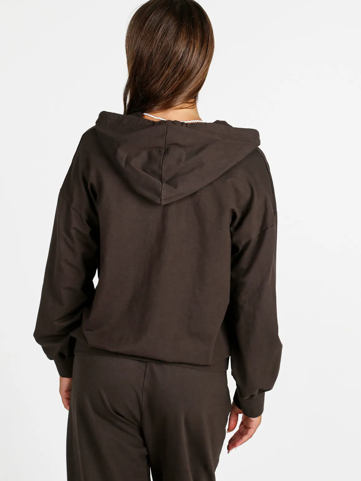 Solada Felpa donna con cappuccio e zip - moro
