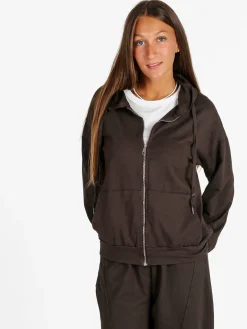 Solada Felpa donna con cappuccio e zip - moro
