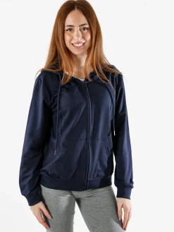 Solada Felpa donna con cappuccio e zip - blu scuro