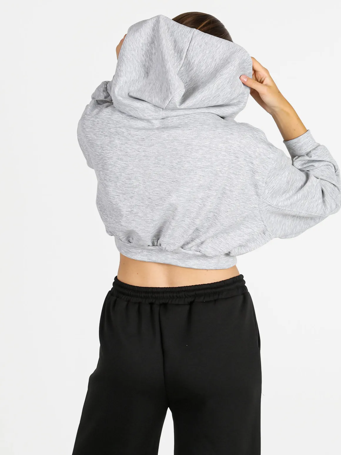 Solada Felpa donna cropped oversize con cappuccio
