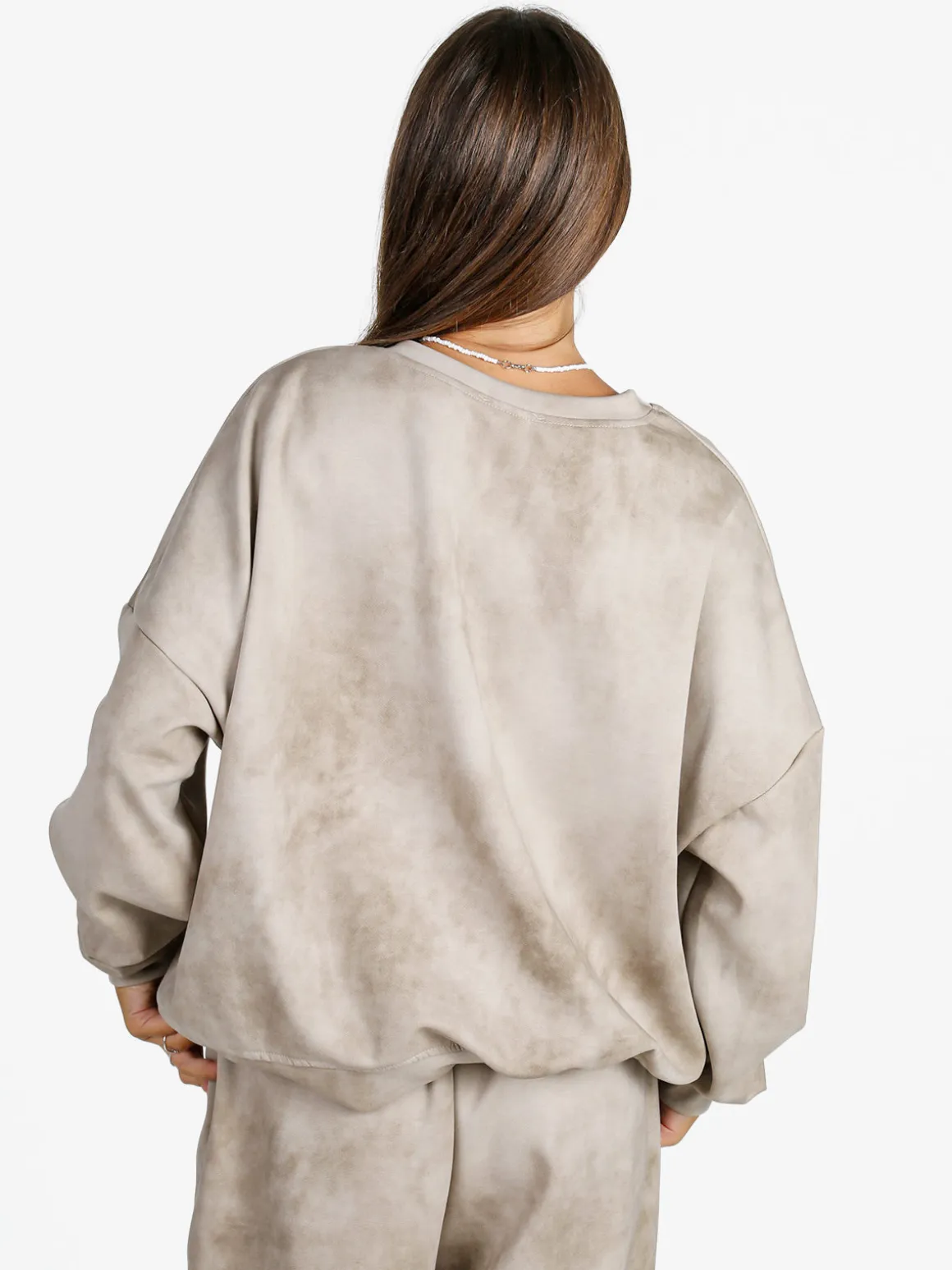 Solada Felpa donna girocollo oversize - beige