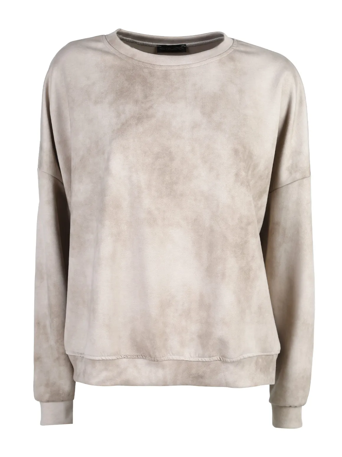 Solada Felpa donna girocollo oversize - beige