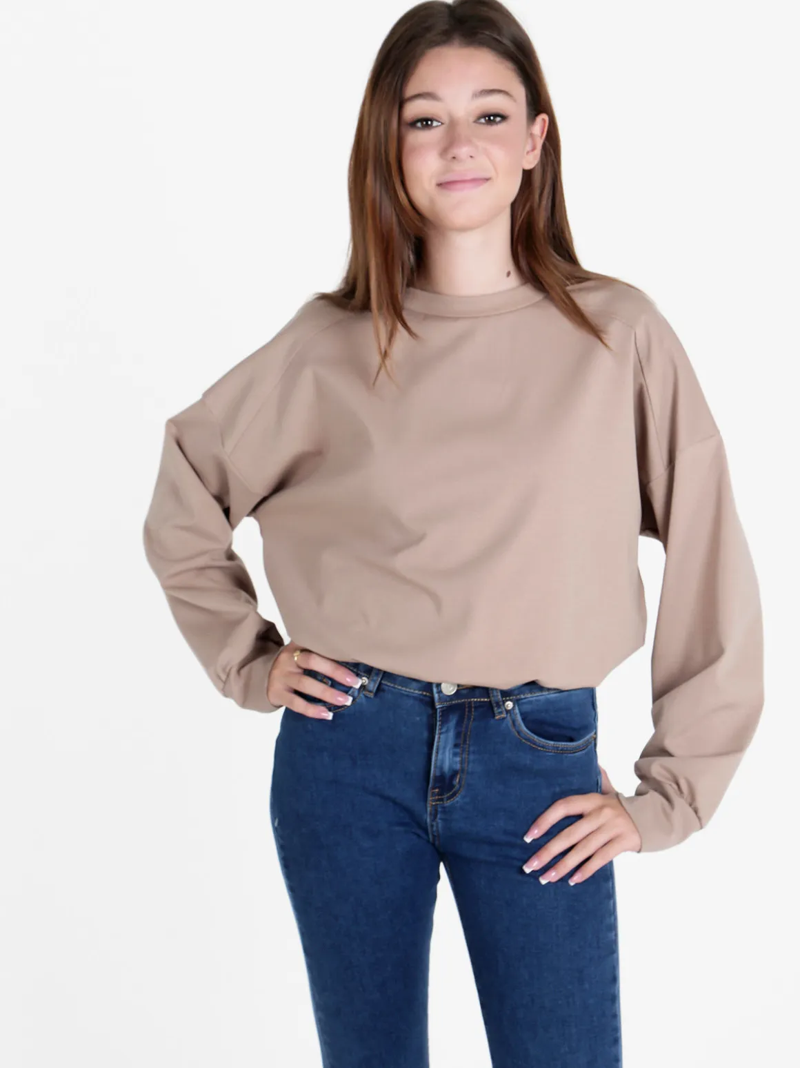 Solada Felpa donna girocollo in misto cotone
