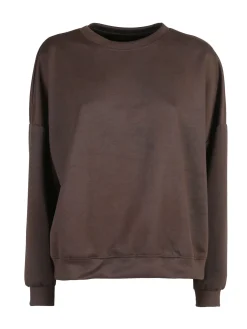 Solada Felpa donna girocollo oversize - moro