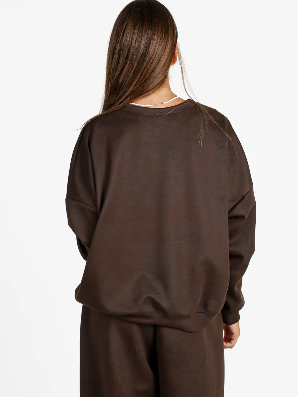 Solada Felpa donna girocollo oversize - moro