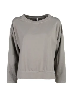 Solada Felpa donna leggera oversize girocollo - fango