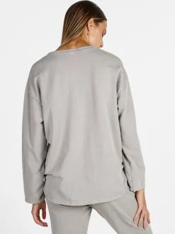 Solada Felpa donna leggera oversize girocollo - perla