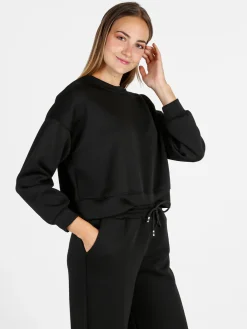 Solada Felpa donna oversize girocollo - marrone