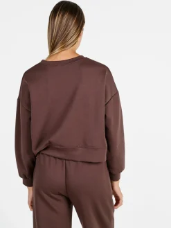 Solada Felpa donna oversize girocollo - moro
