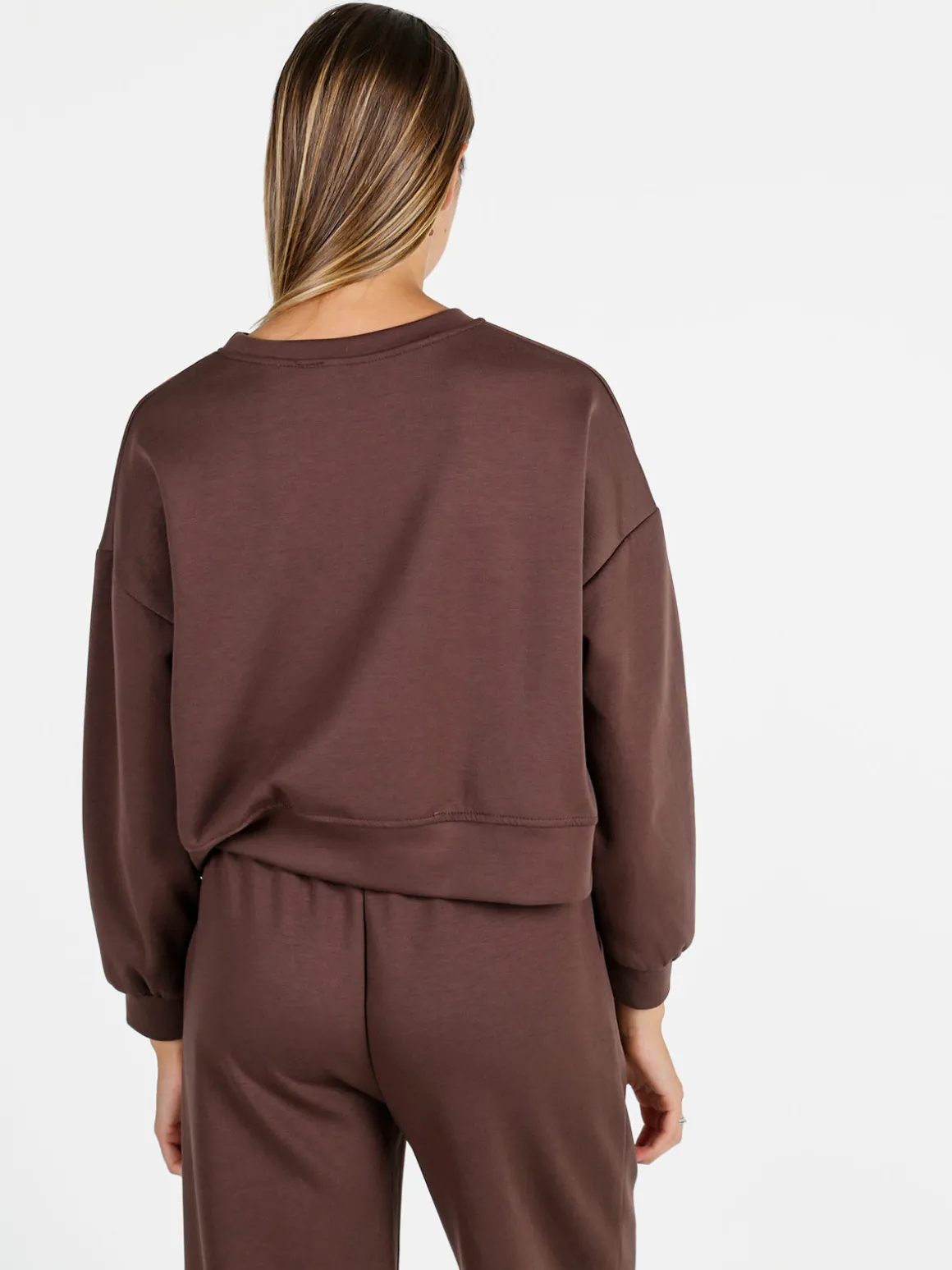 Solada Felpa donna oversize girocollo - moro