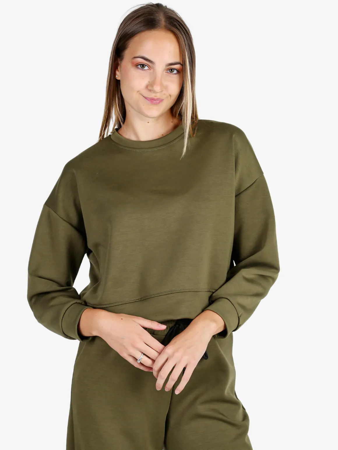 Solada Felpa donna oversize girocollo - bordeaux