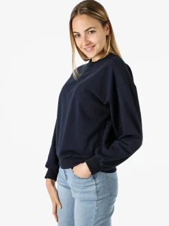 Solada Felpa girocollo da donna in cotone - blu scuro