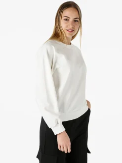 Solada Felpa girocollo da donna in cotone - bianco