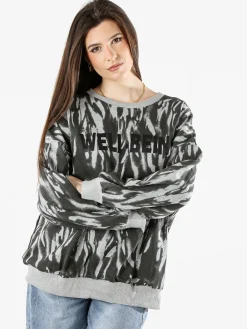 Solada Felpa oversize da donna con stampe - grigio