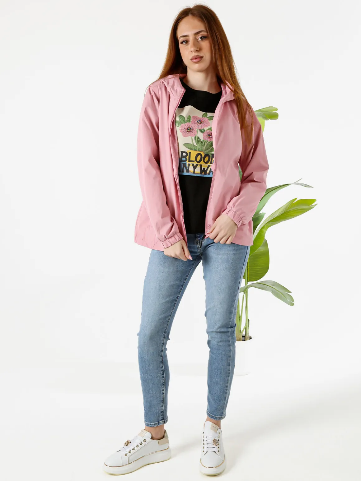 Solada Giacca a vento da donna con cappuccio - rosa