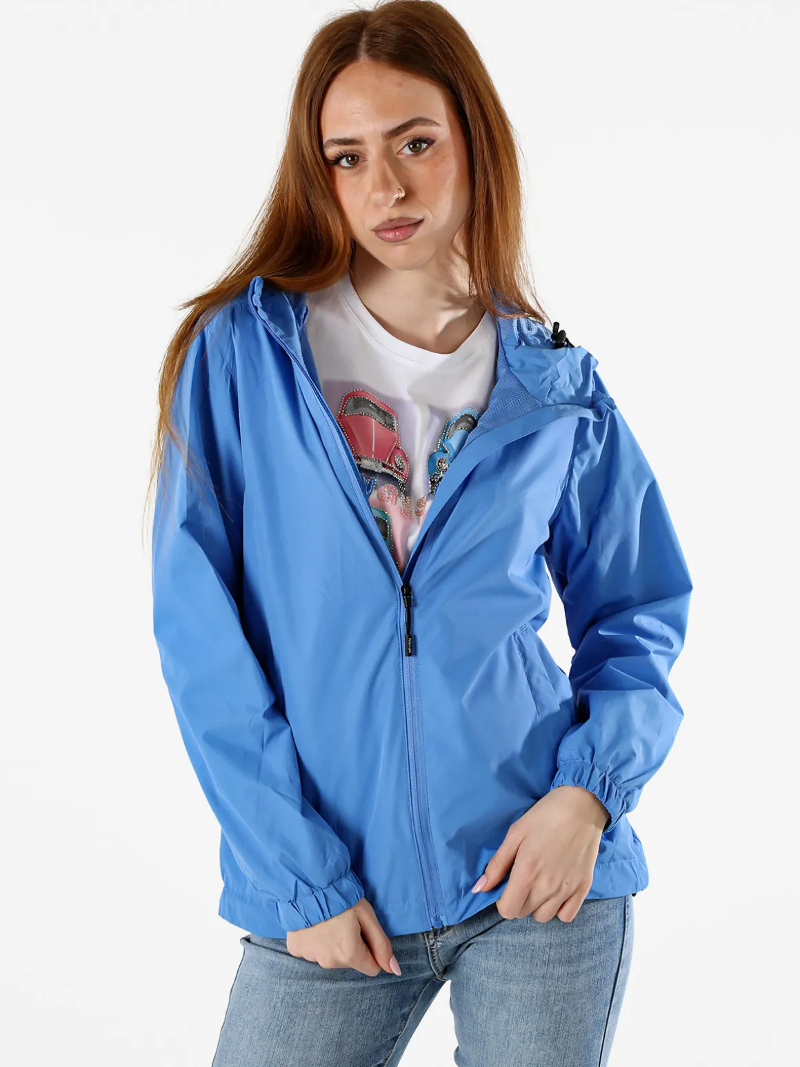 Solada Giacca a vento da donna con cappuccio - blu