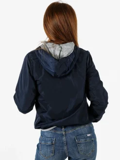 Solada Giacca a vento da donna reversibile con cappuccio e zip - blu scuro