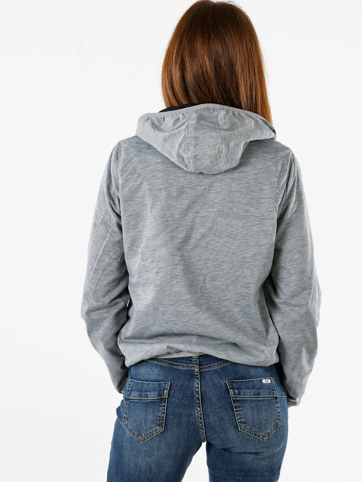 Solada Giacca a vento da donna reversibile con cappuccio e zip - blu scuro