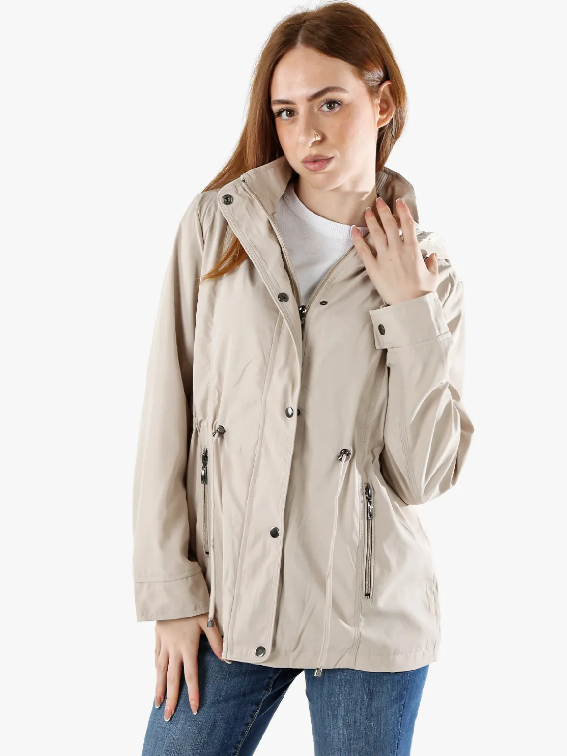 Solada Giacca a vento da donna con cappuccio - beige