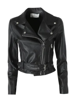 Solada Giacca biker da donna in ecopelle - nero