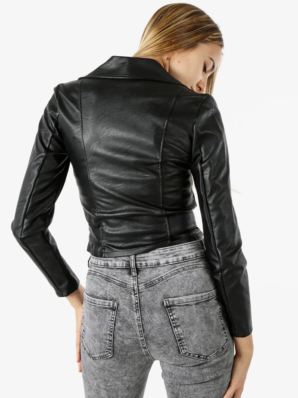 Solada Giacca biker da donna in ecopelle - nero