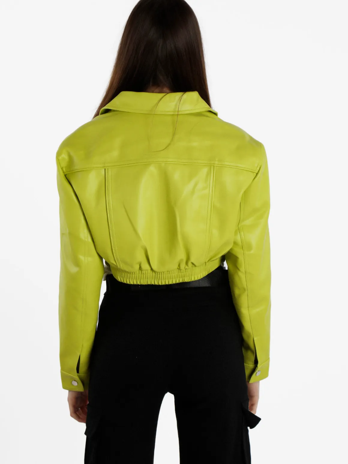 Solada Giacca cropped da donna in ecopelle