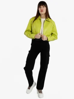 Solada Giacca cropped da donna in ecopelle