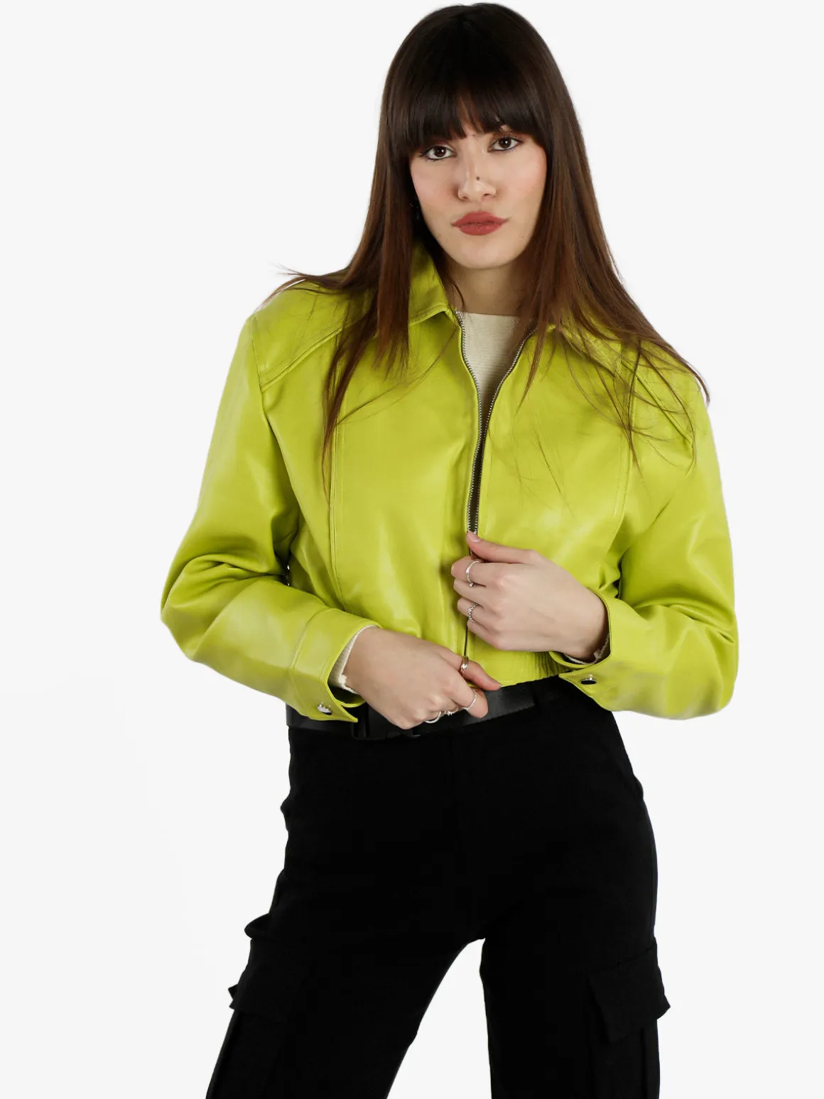 Solada Giacca cropped da donna in ecopelle