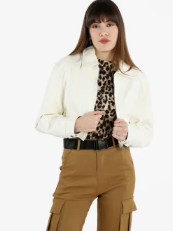 Solada Giacca cropped da donna in ecopelle