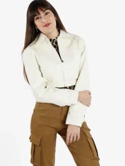 Solada Giacca cropped da donna in ecopelle