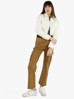 Solada Giacca cropped da donna in ecopelle