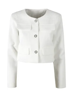 Solada Giacca cropped da donna in tweed - bianco