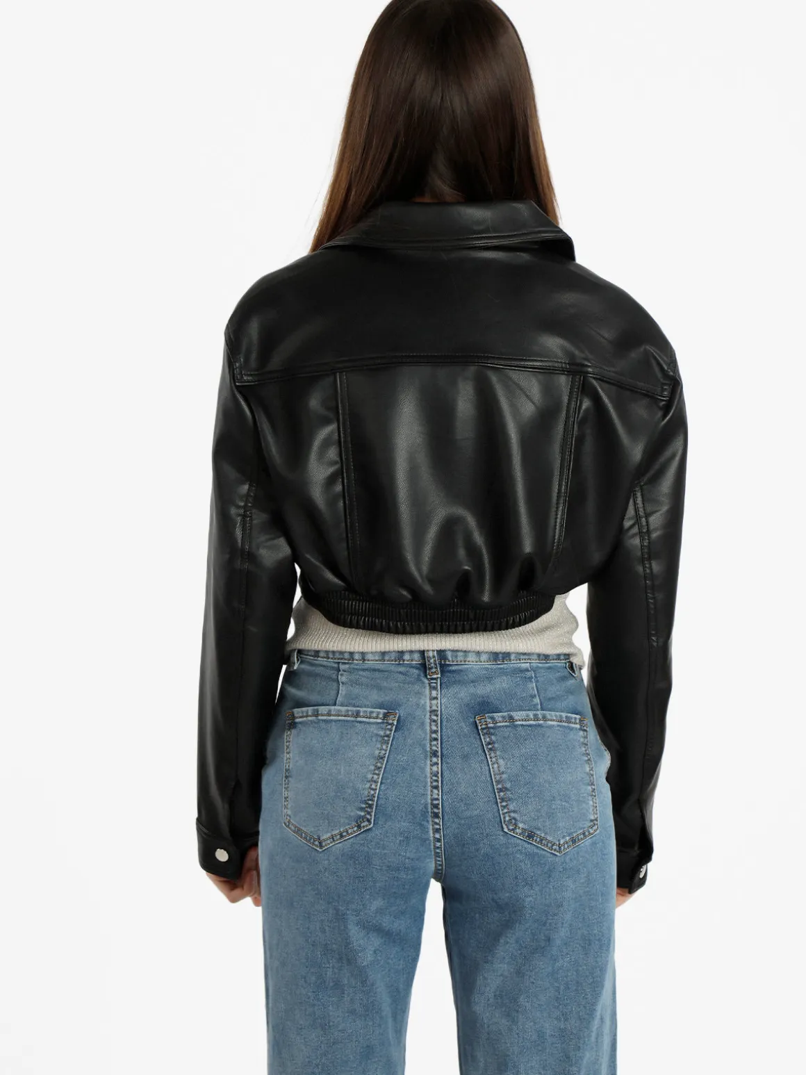 Solada Giacca cropped da donna in ecopelle