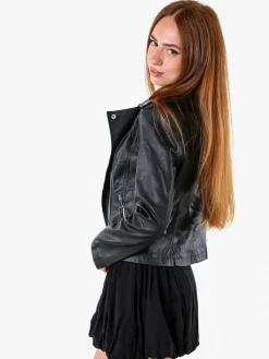 Solada Giacca da donna biker in ecopelle - nero