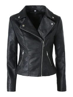 Solada Giacca da donna biker in ecopelle - nero