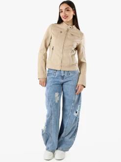 Solada Giacca da donna in ecopelle - beige