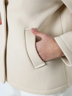 Solada Giacca da donna in panno con bottoni e cappuccio - beige