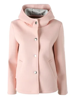 Solada Giacca da donna in panno con bottoni e cappuccio - rosa