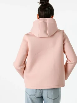 Solada Giacca da donna in panno con bottoni e cappuccio - rosa